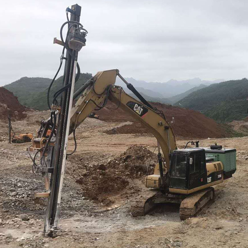 PD150 Rock Drill Attachment DTH Mounted on Excavator
